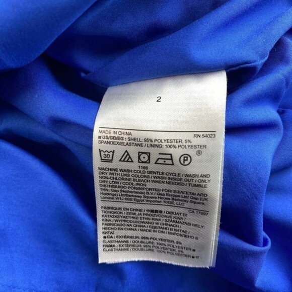 BANANA REPUBLIC V Neck Mini Dress Sz 2 Riviera  Blue - Picture 5 of 5